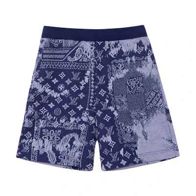 LOUIS VUITTON Monogram Paisley Tie-Dye Loose Fit Shorts Men Blue 1AA5E8