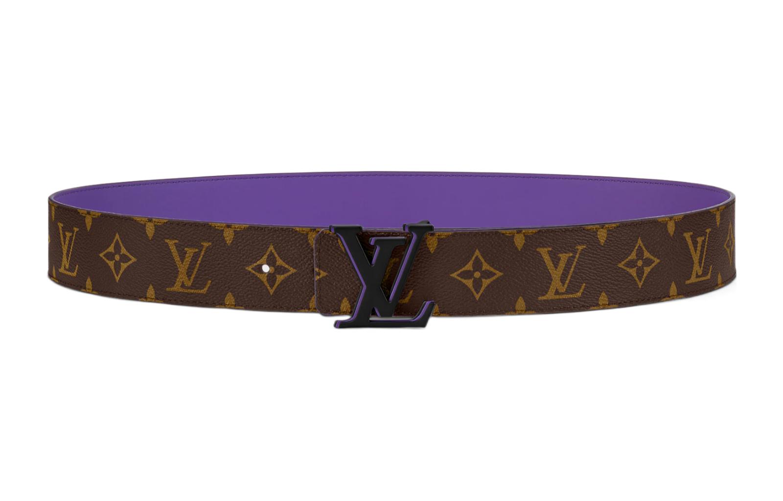 LOUIS VUITTON Monogram Pattern Belt 4cm Width M0575V