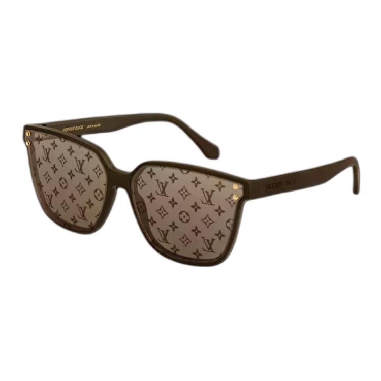 Louis Vuitton Monogram Pattern Square Sunglasses Unisex Brown z2974e