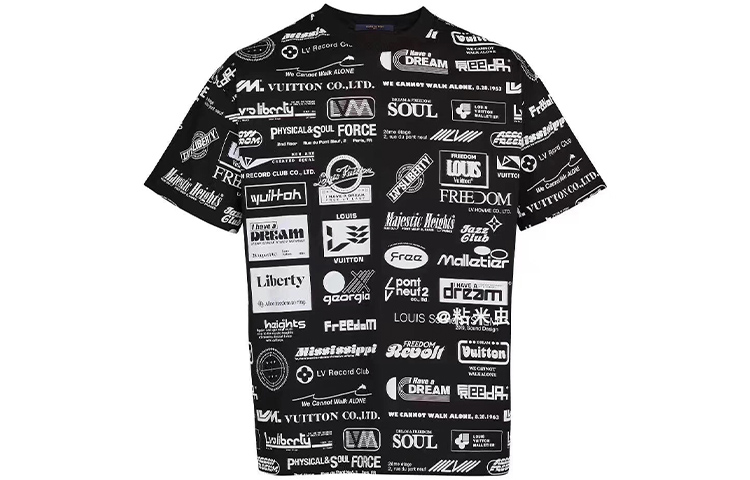 Order LOUIS VUITTON Camiseta Negra de Manga Corta con Estampado Monograma 1A5DGN