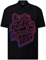 Louis Vuitton Monogram Print Casual Short Sleeve Polo Shirt Men Black. 1ABY01 Louis Vuitton Monogram Print Casual Short Sleeve Polo Shirt Men Black. 1ABY01