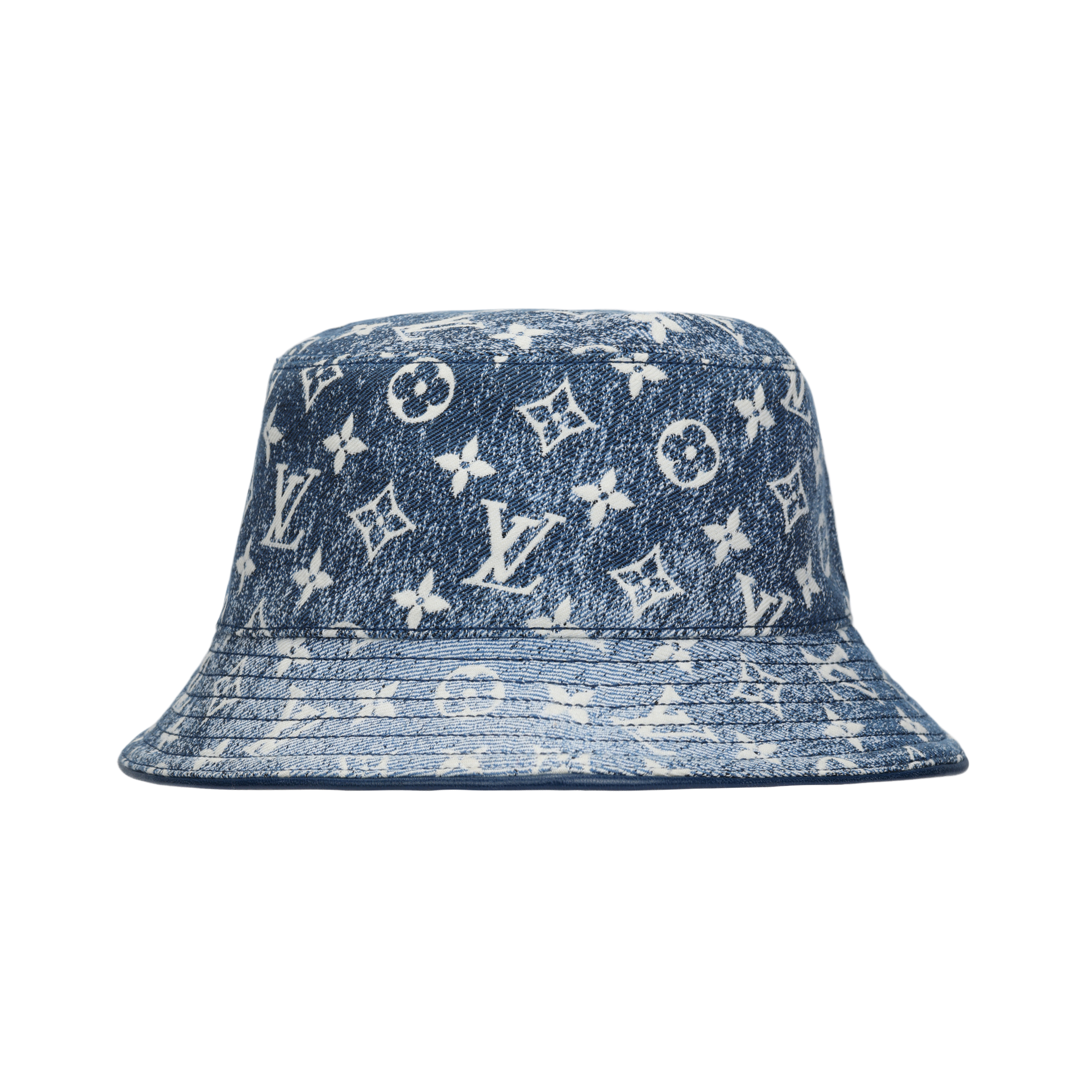 LOUIS VUITTON Monogram Print Cotton Bucket Hat Unisex Fashion. M77436