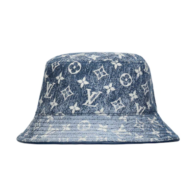LOUIS VUITTON Monogram Print Cotton Bucket Hat Unisex Fashion. M77436
