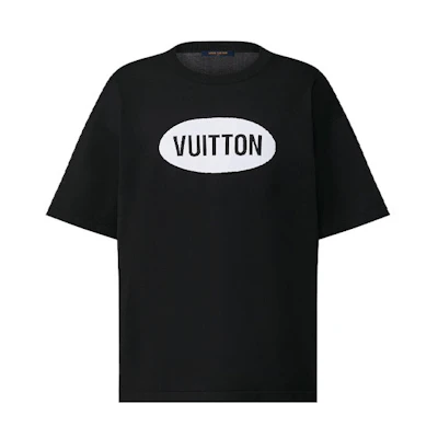 Louis Vuitton Monogram Print Crew Neck Short Sleeve T-Shirt Black 1A9T5S