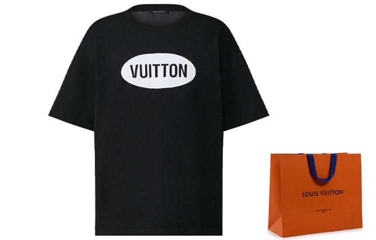 Louis Vuitton Monogram Print Crew Neck Short Sleeve T-Shirt  Black 1A9T5S 圖 3
