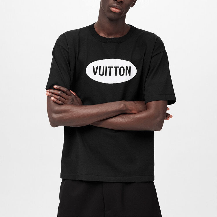 Louis Vuitton Monogram Print Crew Neck Short Sleeve T-Shirt  Black 1A9T5S 圖 6