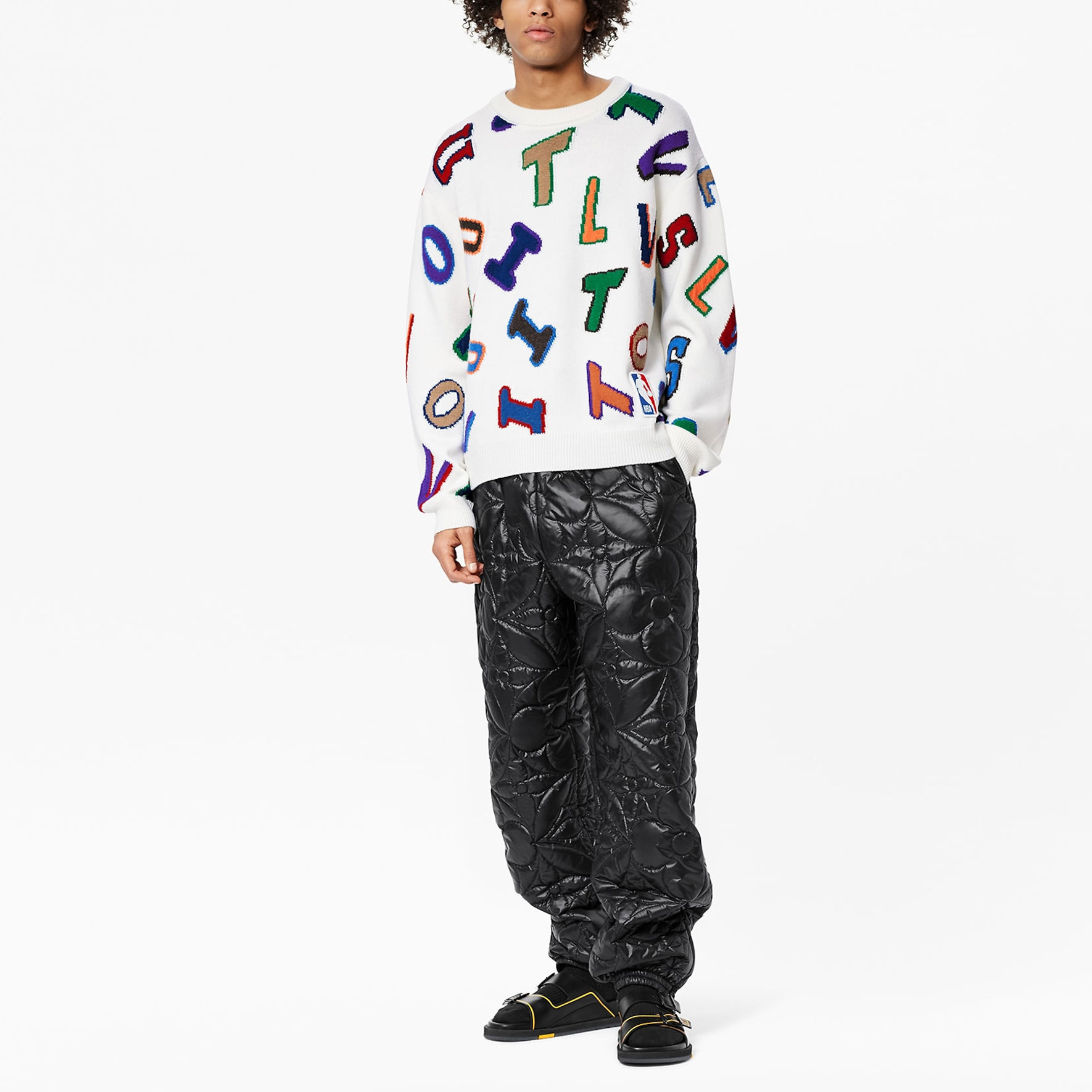 LOUIS VUITTON Monogram Print Crewneck Long Sleeve Sweater White . 1A8X0K 圖 3