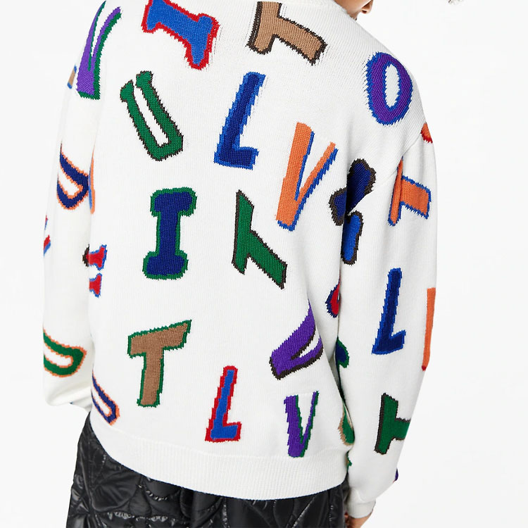 LOUIS VUITTON Monogram Print Crewneck Long Sleeve Sweater White . 1A8X0K 圖 5