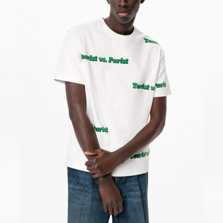 Shop LOUIS VUITTON Kaos Putih Pria Monogram Crewneck Lengan Pendek. 1A971X