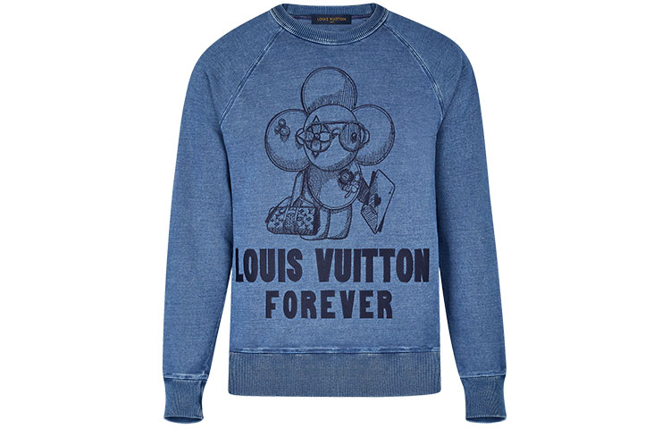Louis Vuitton Monogram Print Crewneck Sweatshirt Blue 1A46VV