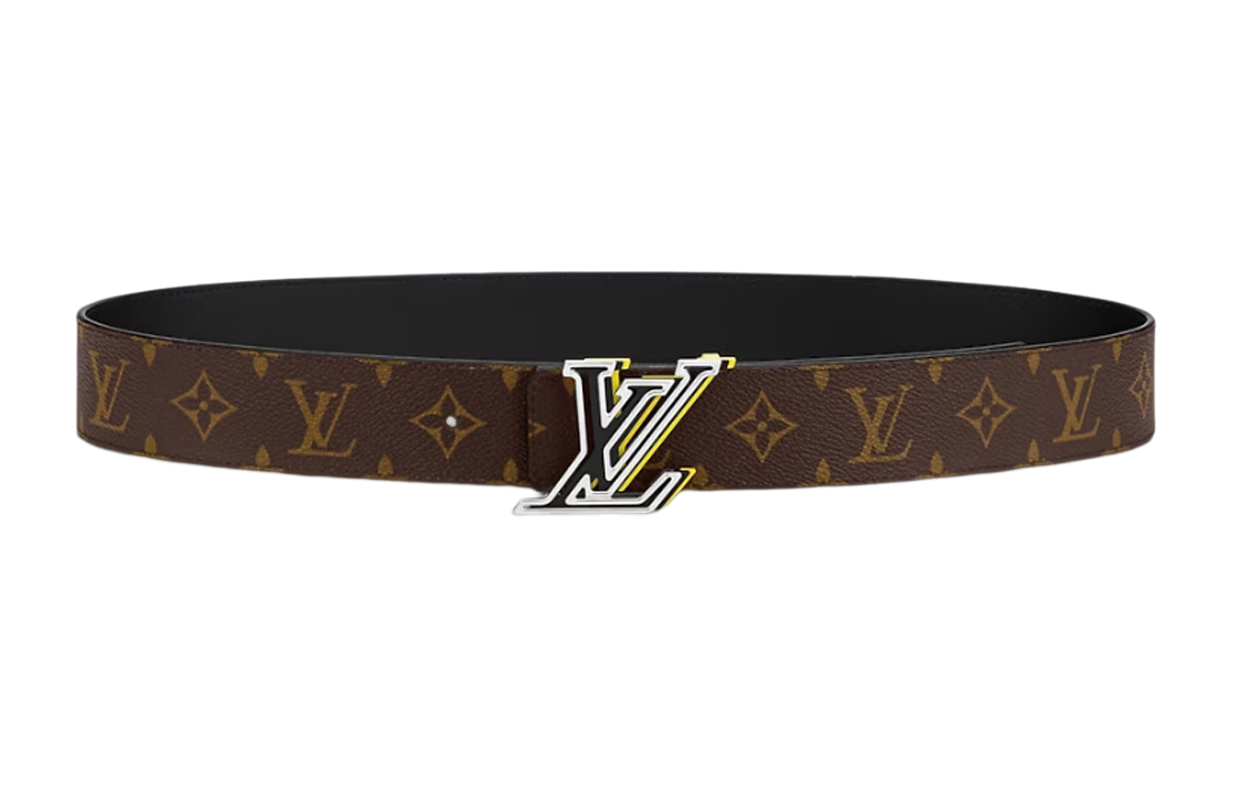 Louis Vuitton Monogram Print Leather Belt Brown Unisex Couple's 4cm Width m0684 圖 2