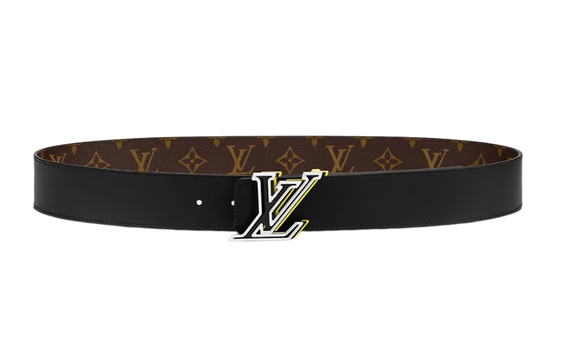 Louis Vuitton Monogram Print Leather Belt Brown Unisex Couple's 4cm Width m0684 圖 3