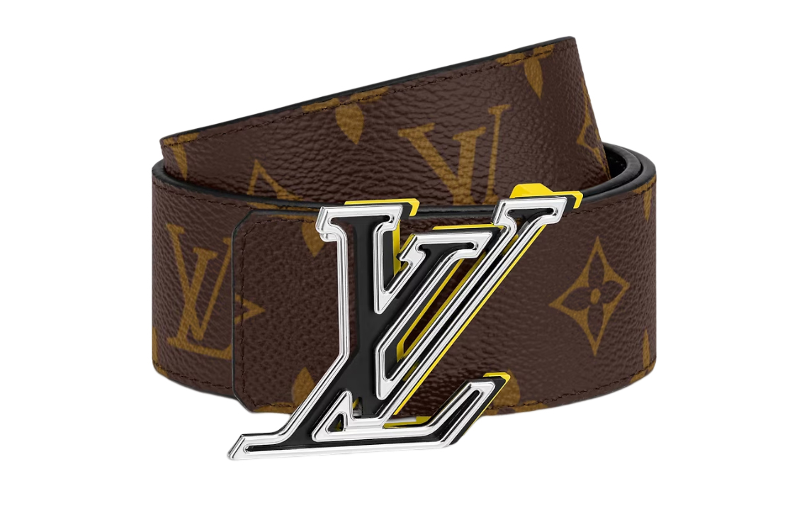 Louis Vuitton Monogram Print Leather Belt Brown Unisex Couple's 4cm Width m0684 圖 4