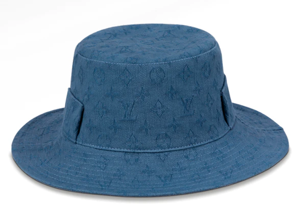 LOUIS VUITTON Topi Bucket Unisex Biru Motif Monogram Polyester. M77591 Lookbook LOUIS VUITTON Topi Bucket Unisex Biru Motif Monogram Polyester. M77591