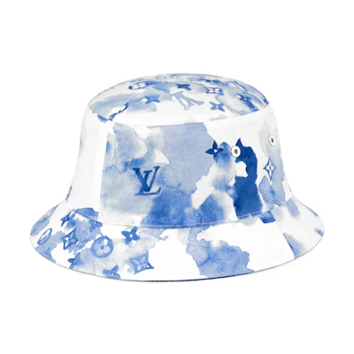 LOUIS VUITTON Monogram Print Reversible Bucket Hat Unisex Blue. M76764