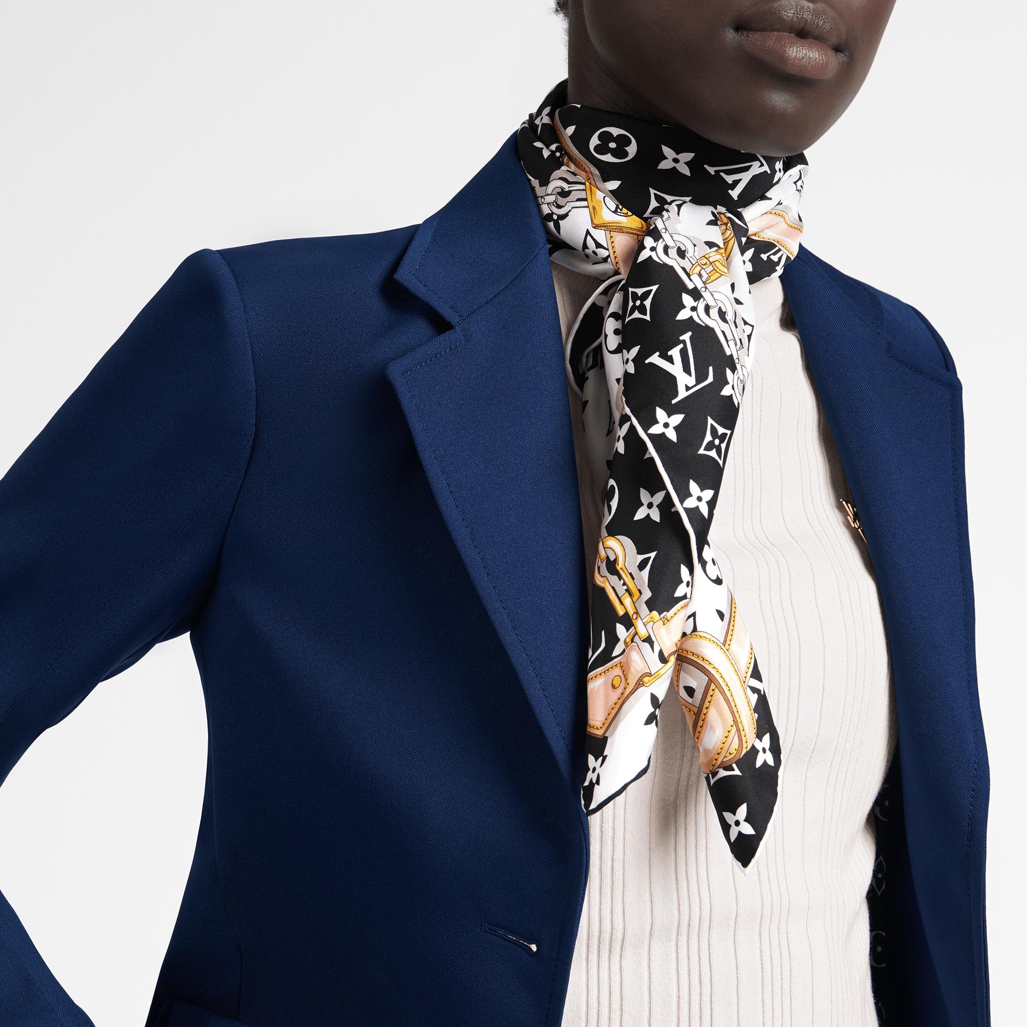 LOUIS VUITTON Monogram Print Scarf Unisex Couple's Black M78667 圖 5