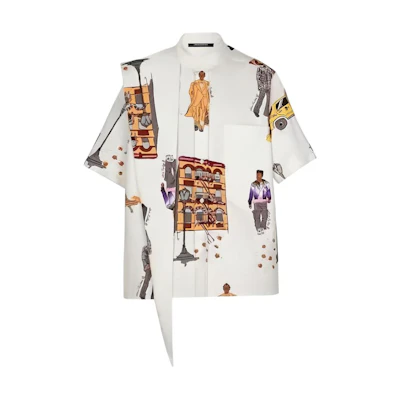 LOUIS VUITTON Monogram Print Short Sleeve Shirt White Fashion 1A5PKA