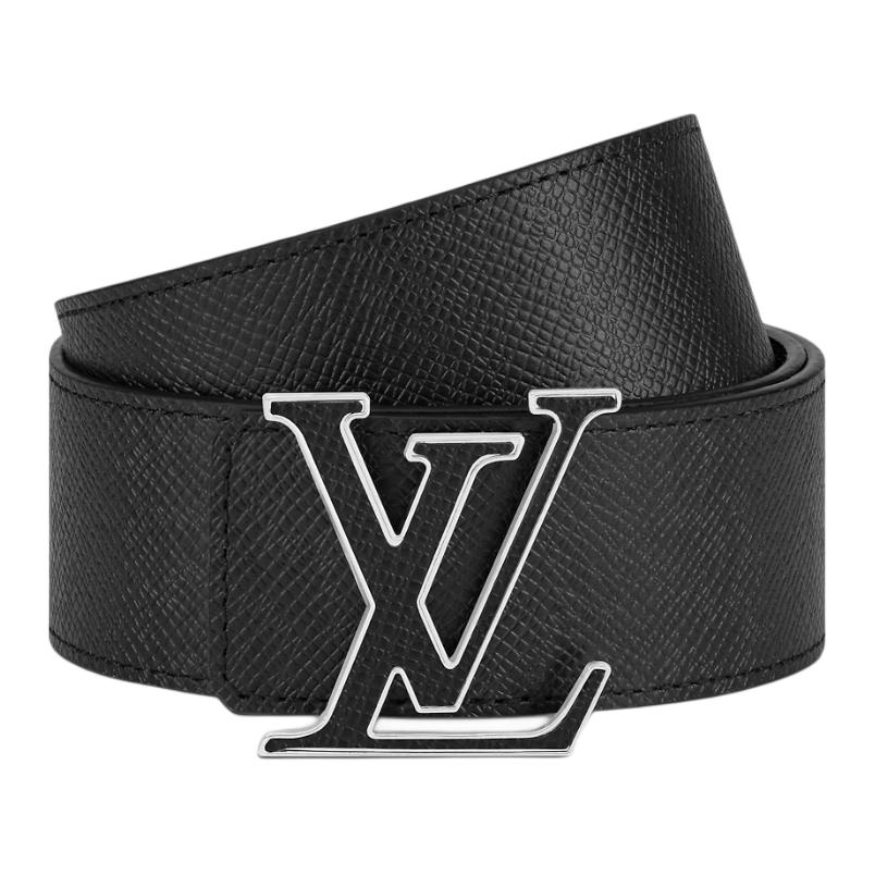LOUIS VUITTON Monogram Printed Calf Leather Canvas Belt Black 4CM Width Men. M0157V 圖 5