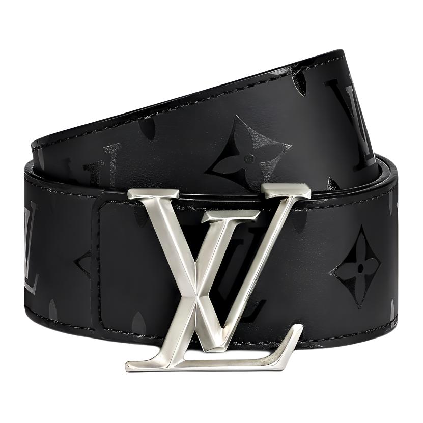 Louis Vuitton Monogram Reversible Leather Belt Black 4cm Casual M9346S