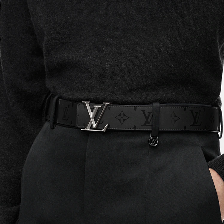 Purchase 路易威登黑色反转Monogram印花皮带4cm休闲款 M9346S