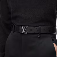 Purchase 路易威登Monogram雙面皮革腰帶黑色4cm休閒款 M9346S