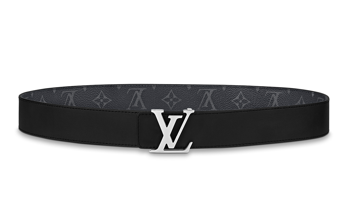Shop Louis Vuitton Sabuk Kulit Monogram Reversible Abu-Hitam 3.5cm M0450