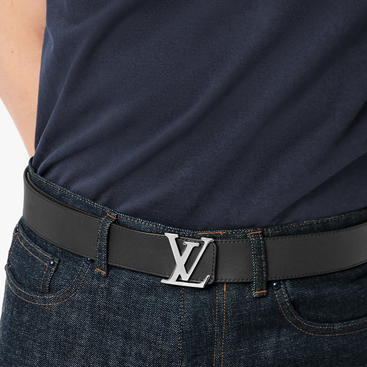 Purchase Louis Vuitton Sabuk Kulit Monogram Reversible Abu-Hitam 3.5cm M0450