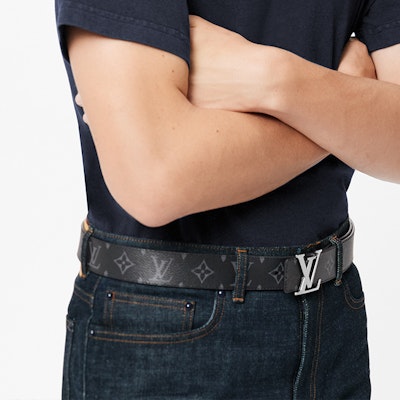 Louis Vuitton Sabuk Kulit Monogram Reversible Abu-Hitam 3.5cm M0450 Details for Louis Vuitton Sabuk Kulit Monogram Reversible Abu-Hitam 3.5cm M0450