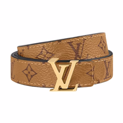 Louis Vuitton Monogram Reversible Leather Belt Unisex 2cm Wide. M0440