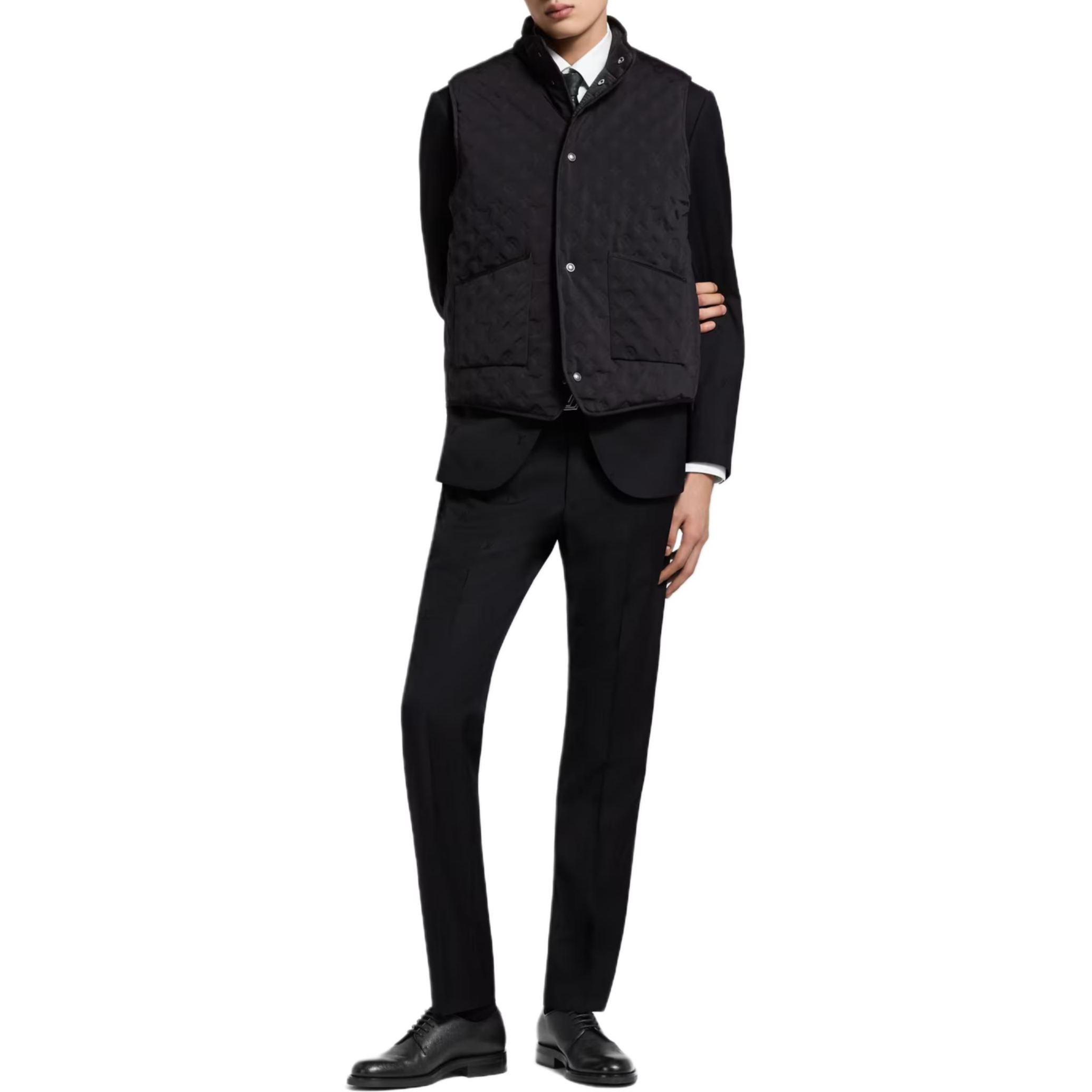 Order 路易威登 Monogram 可翻轉無袖羽絨背心 黑色 1AGMSM