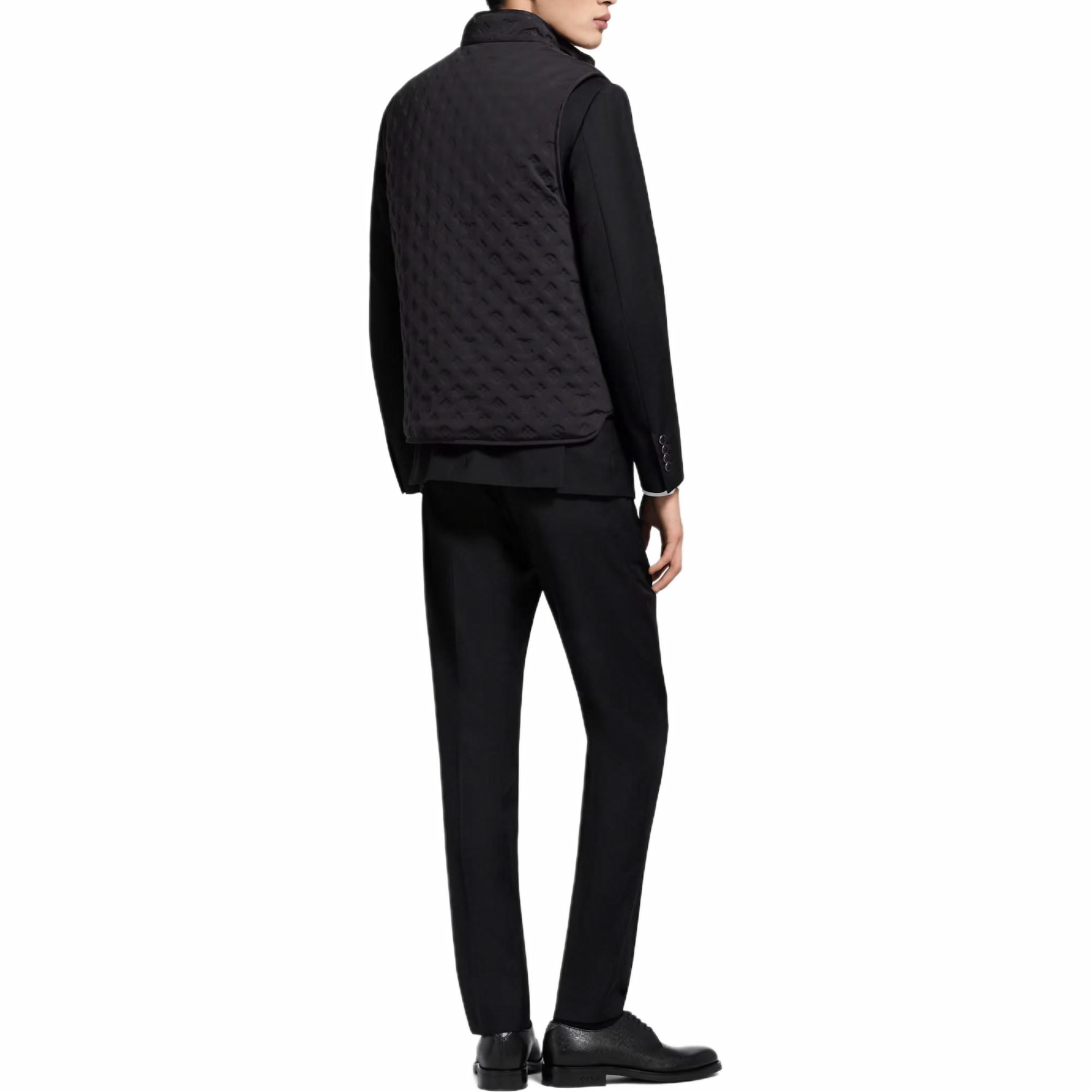 Lookbook 路易威登 Monogram 可翻轉無袖羽絨背心 黑色 1AGMSM