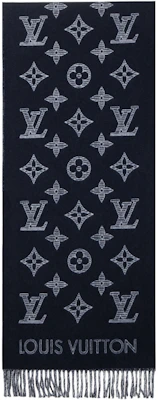 路易威登男士蓝色Monogram Shadow标志印花针织围巾。 m79186 Buy 路易威登男士蓝色Monogram Shadow标志印花针织围巾。 m79186