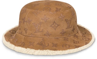 Louis Vuitton Monogram Shearling Lambskin Streetwear Cap for Men M76576/7 Louis Vuitton Monogram Shearling Lambskin Streetwear Cap for Men M76576/7