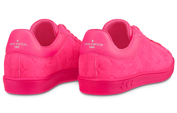 Shop Louis Vuitton Monogram Kasut Sneakers 'Merah Jambu Panas' 1A8ZCV