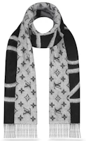 Louis Vuitton Monogram Split Cashmere Scarf Unisex Couples Black/Grey M70924 Louis Vuitton Monogram Split Cashmere Scarf Unisex Couples Black/Grey M70924