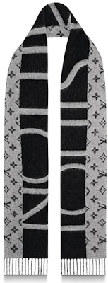 Louis Vuitton Syal Cashmere Monogram Split Unisex Pasangan Hitam/Abu-Abu M70924 Lookbook Louis Vuitton Syal Cashmere Monogram Split Unisex Pasangan Hitam/Abu-Abu M70924