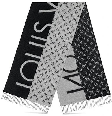 Louis Vuitton Syal Cashmere Monogram Split Unisex Pasangan Hitam/Abu-Abu M70924 Purchase Louis Vuitton Syal Cashmere Monogram Split Unisex Pasangan Hitam/Abu-Abu M70924
