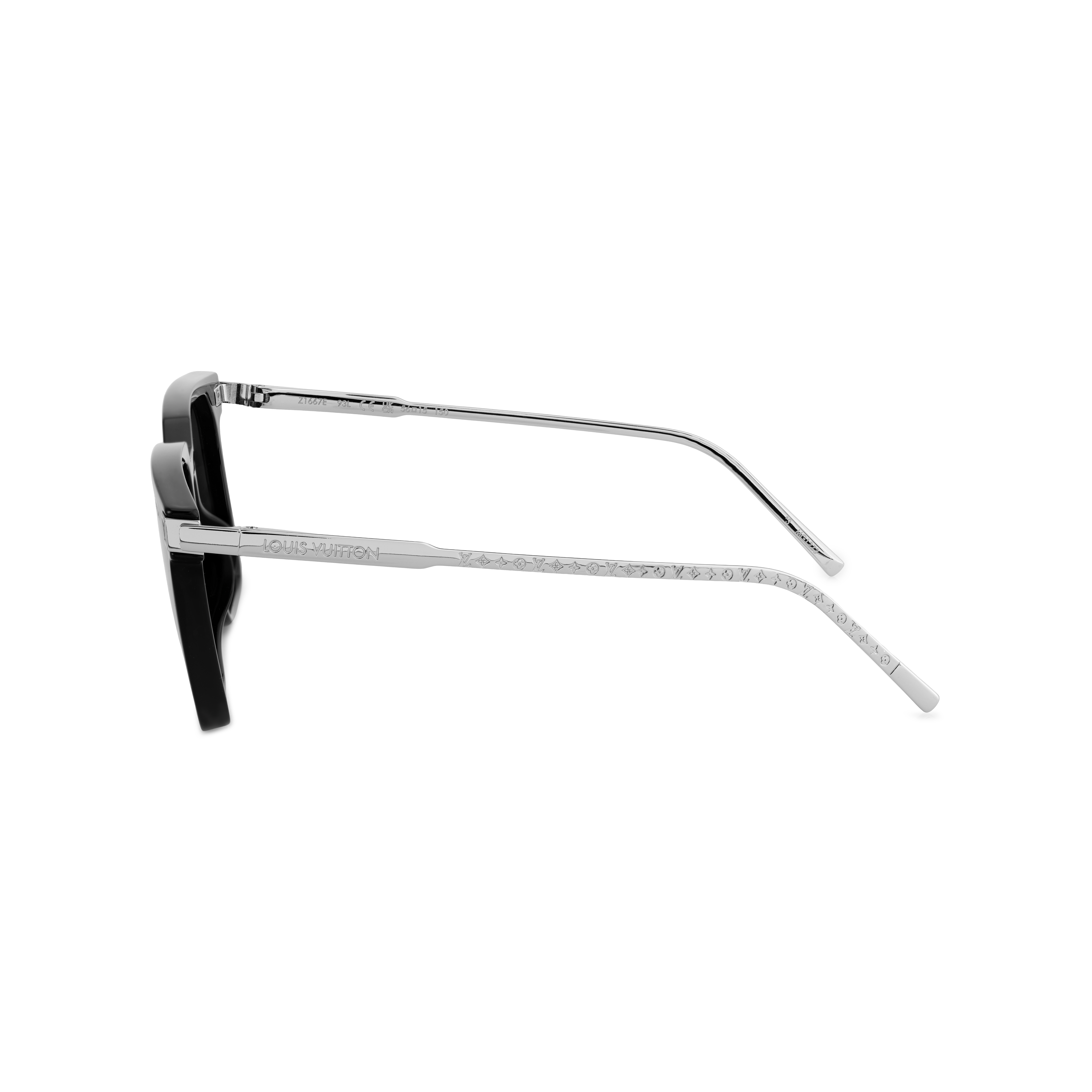 LOUIS VUITTON Monogram Square Sunglasses Black Adjustable Prescription Option Z1667E 圖 4