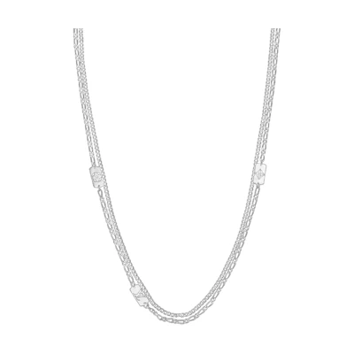LOUIS VUITTON Monogram Stack Silver Necklace for Men. M01482