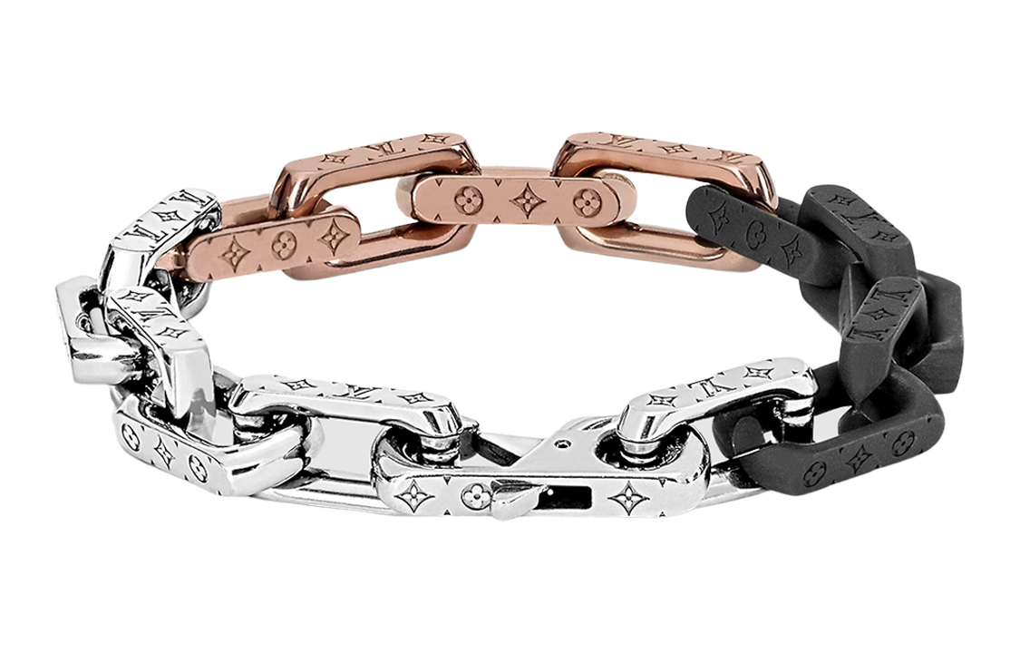 Lookbook 루이비통 모노그램 스테인리스 스틸 실버 브레이슬릿 액세서리 M0998