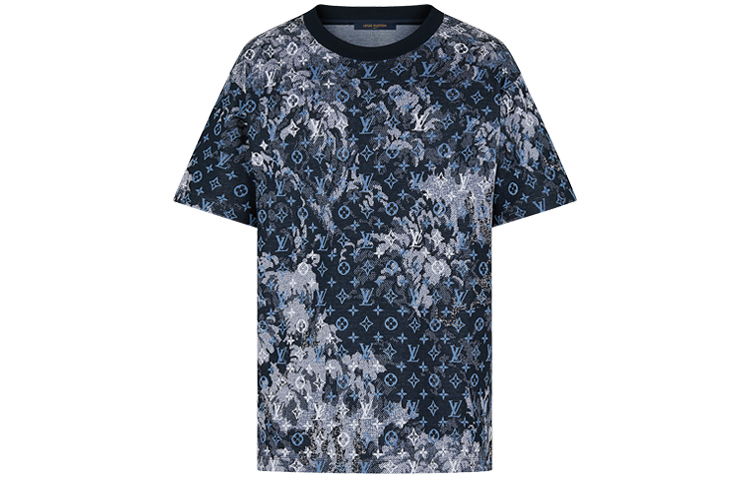 Order ルイヴィトン モノグラム タペストリー フローラル ブルー Tシャツ 1A8H2O