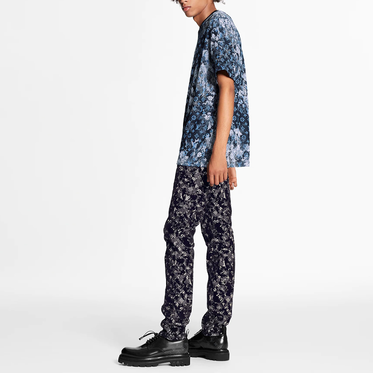 Details for ルイヴィトン モノグラム タペストリー フローラル ブルー Tシャツ 1A8H2O