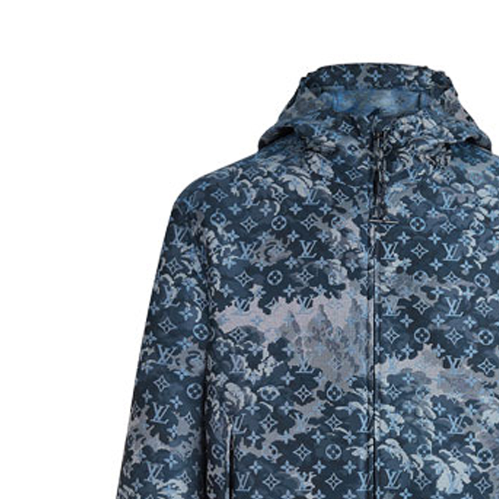 Sizing Louis Vuitton Jaket Windbreaker Monogram Tapestry Biru 1A8HIF