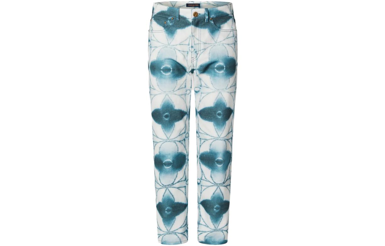 LOUIS VUITTON Monogram Tie-Dye Print Casual Jeans Men’s Blue 1AB5K6