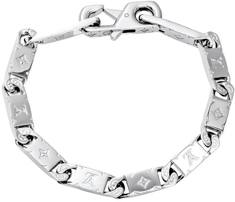 Louis Vuitton Monogram Tied Up Cuban Chain Metal Bracelet Silver Mens. M0921M Buy Louis Vuitton Monogram Tied Up Cuban Chain Metal Bracelet Silver Mens. M0921M