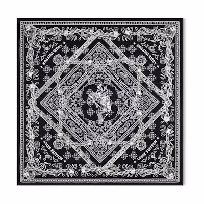Louis Vuitton Monogram Tied Up Silk Bandana Black
