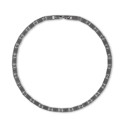 Louis Vuitton Monogram Tied Up Stainless Steel Necklace Unisex Black. m01782