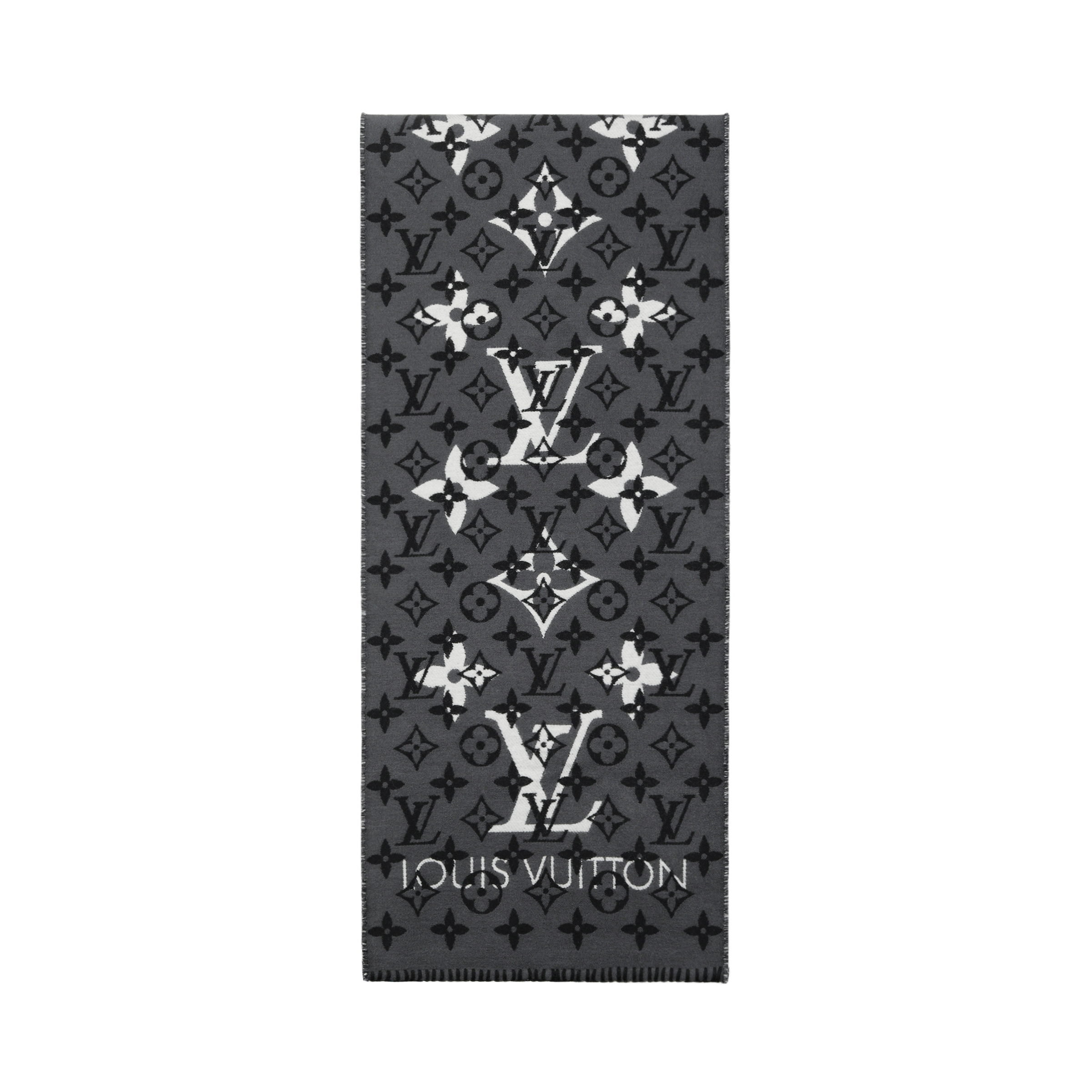 LOUIS VUITTON Monogram Wool Scarf - Unisex Reversible Couple's Design M76377