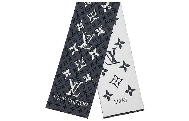 LOUIS VUITTON Monogram Wool Scarf - Unisex Reversible Couple's Design M76377 圖 2