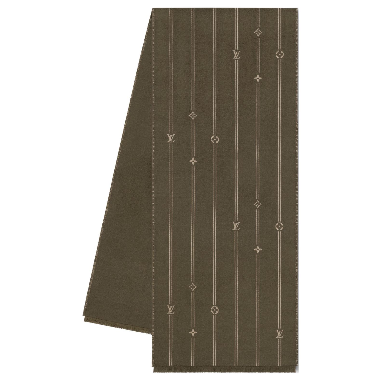 LOUIS VUITTON Monogram Wool Scarf Green  Fashion Accessory. M90732 圖 2